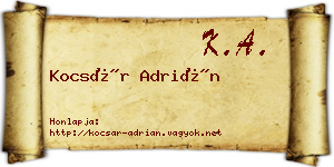 Kocsár Adrián névjegykártya