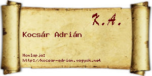Kocsár Adrián névjegykártya