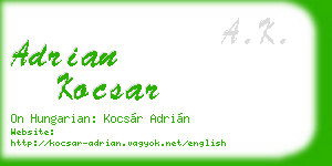 adrian kocsar business card