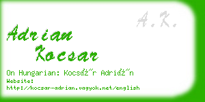 adrian kocsar business card